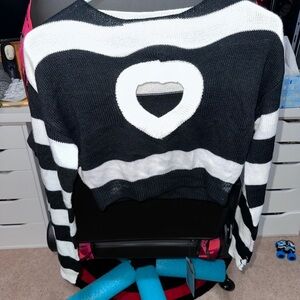 Crop top stripped long sleeve